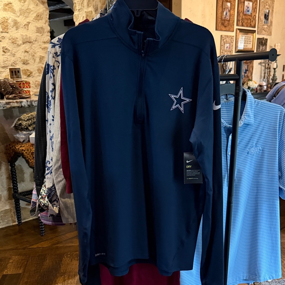 Nike Dallas Cowboys Dark Blue Quarter-Zip with Star Emblem
